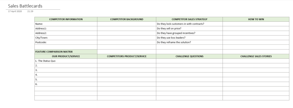 sales battlecard template